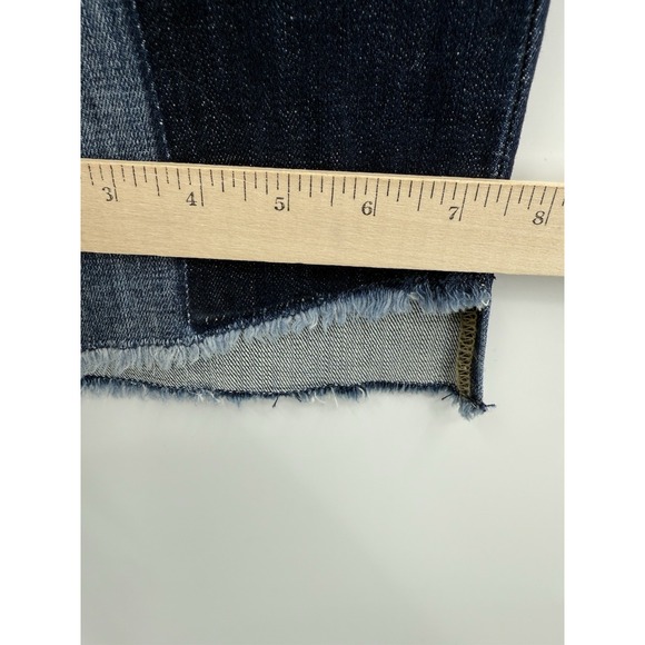 Cabi Jeans Womens 6 Blue High Low Crop Two Tone Stripe #6281 - Picture 8 of 9